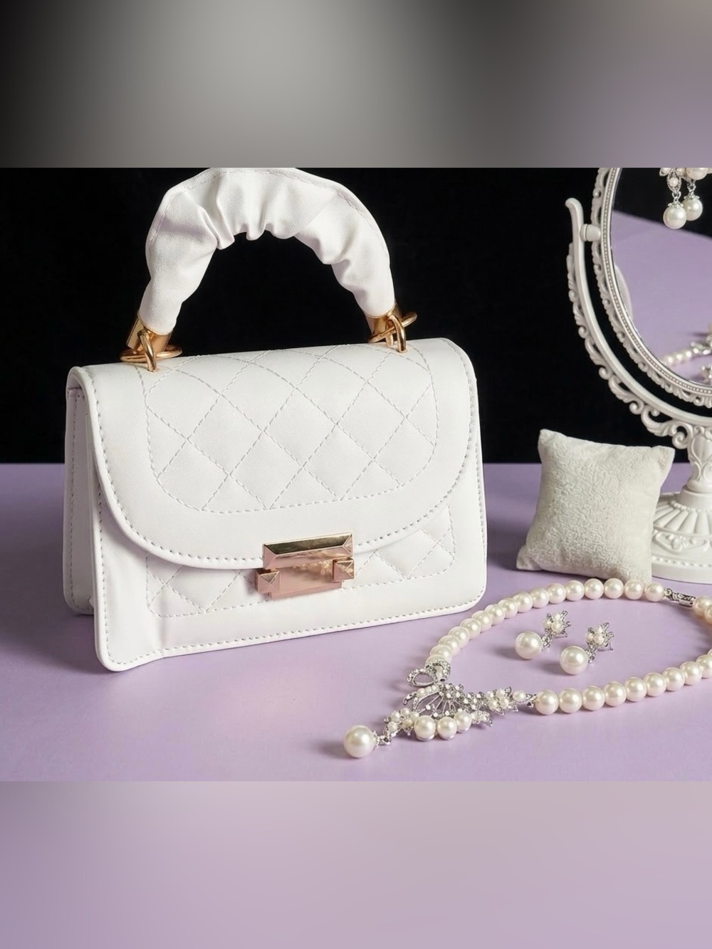Mini white and gold purse. BUY One Get one free DEAL.